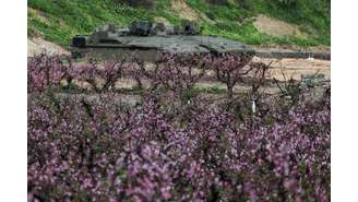 Veículos militares israelenses perto da fronteira com o Líbano 21/3/2026