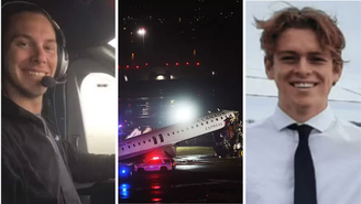 Antoine Forest (à esquerda) e Mackenzie Gunther (à direita) morreram em acidente de avião em NY