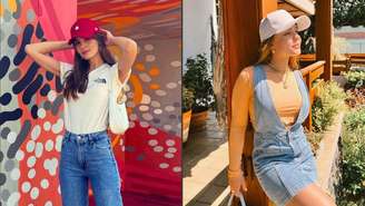 Camila Queiroz e Larissa Manoela são adeptas dos bonés em seus looks! | Fotos: Reprodução/Instagram