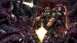 Em Xeno Crisis, os fuzileiros enfrentam alienígenas em tiroteios retrô ao estilo Smash TV