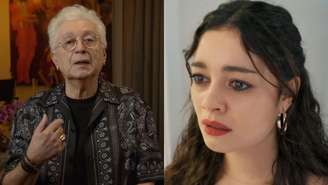 Aguinaldo Silva e Sophie Charlotte como Gerluce de Três Graças (Reprodução/Youtube/TV Globo)