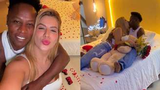 Neném, da dupla com Pepê, e esposa, Thais Baptista