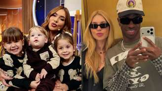 Virginia Fonseca com os filhos, Maria Alice, Maria Flor e José Leonardo, e Vini Jr.