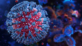 Ilustração do vírus da Covid (SARS-CoV-2) 