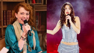 À esquerda, Melissa Auf der Maur