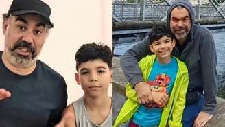 Humorista Vinicius Antunes e o filho