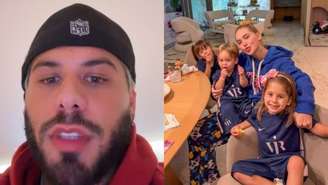 Zé Felipe e Virginia Fonseca com os filhos, Maria Alice, Maria Flor e José Leonardo