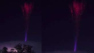 Moradores locais conseguiram registrar o momento espetacular com celulares