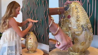 Ana Paula Siebert corta ovo de Páscoa de R$ 20 mil