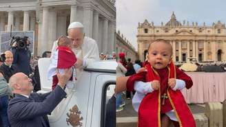 Bebê brasileiro vestido de papa recebe bênção no Vaticano e emociona a internet; veja como foi o encontro e a história por trás da viagem