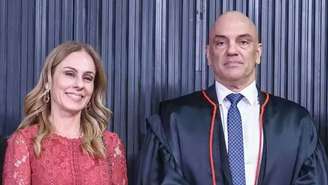 O ministro Alexandre de Moraes e a esposa dele, Viviane Barci de Moraes