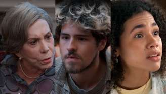Josefa (Arlete Salles), Raul (Paulo Mendes) e Joélly (Alana Cabral) de Três Graças (Reprodução/TV Globo)