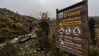 Parque Nacional El Cocuy, na Colômbia, em 19 de abril de 2024, onde estava localizada a geleira dos Cerros de la Plaza.