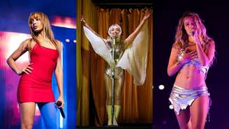 PinkPantheress, Sbrina Carpenter e Karol G no primeiro final de semana do Coachella 2026 (Fotos: Arturo Holmes, Kevin Mazur e Kevin Mazur/Getty Images for Coachella)