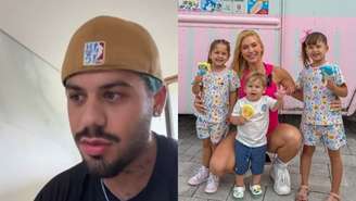 Zé Felipe e Virginia Fonseca com os filhos, Maria Alice, Maria Flor e José Leonardo