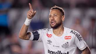 Neymar Jr durante partida do Santos contra o Dep. Recolata no Estádio Vila Belmiro (14/04/2026)