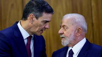 Foto de arquivo do encontro do presidente do Brasil, Luiz Inácio Lula da Silva, e o primeiro-ministro da Espanha, Pedro Sánchez, no Palácio do Planalto, em Brasília, Brasil, em 6 de março de 2024.