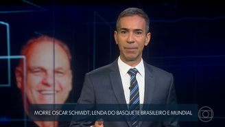 César Tralli noticia a morte de Oscar Schmidt no Plantão da Globo