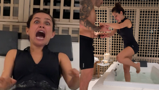 Juliette experimenta banheira de gelo