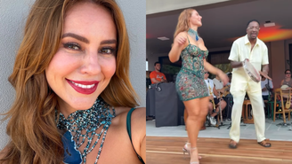 Paolla Oliveira cai no samba em festa de aniversário