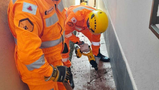 Bombeiros resgatam gato preso em encanamento de casa