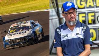 Carro de Bruna Tomaselli (à esquerda) e chefe de equipe Carlos S. G. (à direita)