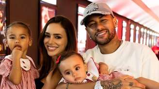 Neymar e Bruna Biancardi com as filhas, Mavie e Helena