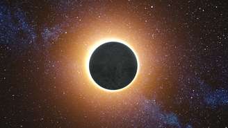 Imagem ilustrativa de um eclipse solar total