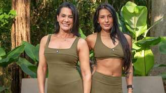 Michele e Ana Castela em ensaio fitness
