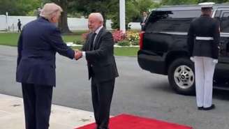 Lula e Trump antes de reunião na Casa Branca, nesta quinta-feira, 7