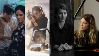 Da esquerda para a direita: 'Butterfly Jam' 'Hope', 'Fatherland' e 'Gentle Monster', que serão exibidos no Festival de Cannes 2026 (Fotos: Reprodução/TMDB)