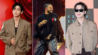 Da esq. para dir.: V, Drake e J