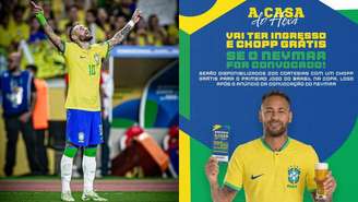 Veja o que o bar A Casa do Hexa promete se Neymar for convocado para a Copa