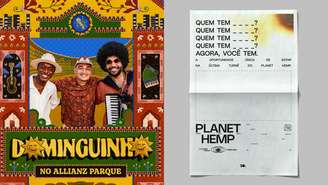 Poster do show do projeto Dominguinho e campanha de promoção para turnê do Planet Hemp (Fotos: Divulgação)