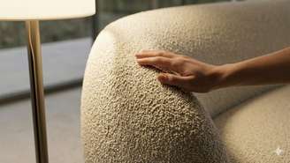 Tecidos como bouclé, linho e veludo valorizam formas curvas com textura marcante e elegância natural