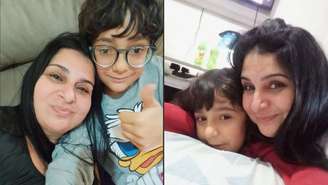 A mãe e cuidadora Kelly Cristina Oliveira dos Santos com seu filho, Noah, de 8 anos | Fotos: Divulgação/Arquivo pessoal