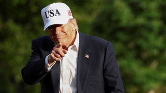 O presidente dos EUA, Donald Trump, na Casa Branca após sua viagem à China, em Washington, D.C., EUA, em 15 de maio de 2026.