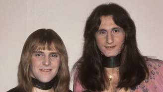Alex Lifeson e Geddy Lee, do Rush, na década de 1970