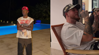 Vini Jr. reuniu amigos para pagode e churrasco em mansão