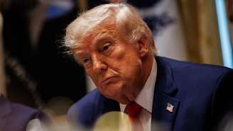 O presidente dos Estados Unidos, Donald Trump, em reunião na Casa Branca