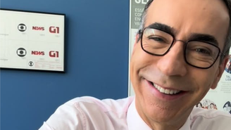 César Tralli nos bastidores da Globo