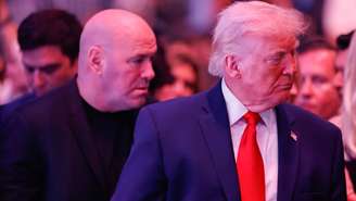 Dana White e Donald Trump em luta da UFC em Miami