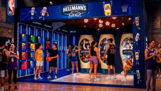 Projeção de cenário da Hellmann's para a NBA House 