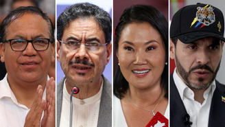 Os esquerdistas Sanchéz e Cepeda (esq.) ficaram em segundo no 1º turno no Peru e na Colômbia e terão Keiko Fujimori e De La Espriella (dir.), respectivamente, como adversários