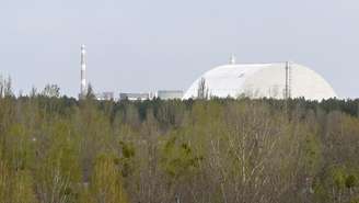 Local de contenção da usina de Chernobyl, onde um depósito de combustível nuclear foi atingido por um ataque russo, neste domingo, 7 de junho.
