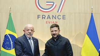 Lula encontrou-se com Volodymyr Zelensky à margem das reuniões do G7 em Évian, na França. (17/06/2026)