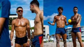 Os jogadores de Portugal aproveitaram o último final de semana para curtir uma praia