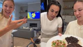 Esposa de Marta prepara arroz e feijão para torcer pelo Brasil