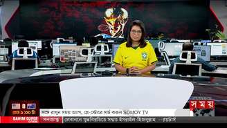 Jornalistas de Bangladesh usam camisa do Brasil na televisão