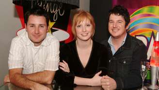 Da esquerda para a direita: Justin Cary, Leigh Nash e Matt Slocum, da banda Sixpence None the Richer